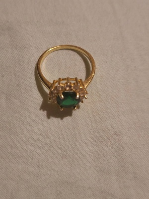 Silver gold-plated ring with hallmark
