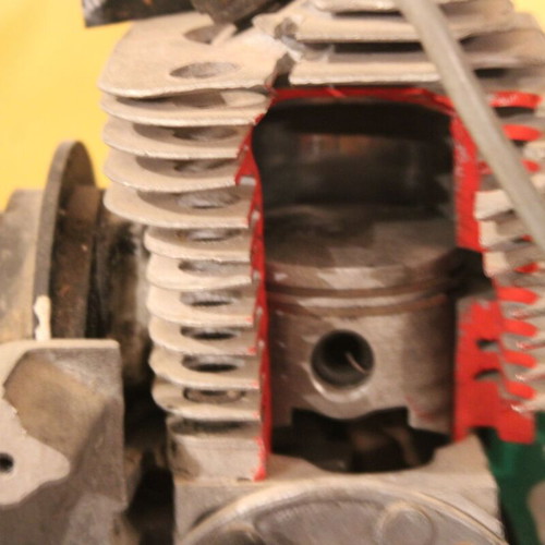 Comer 60cc Two-Stroke Engine Cutaway Used for Educational Purposes