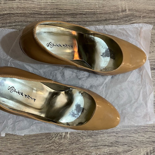 Stefania heels used, beige with silver detail, 8cm heel, size 40