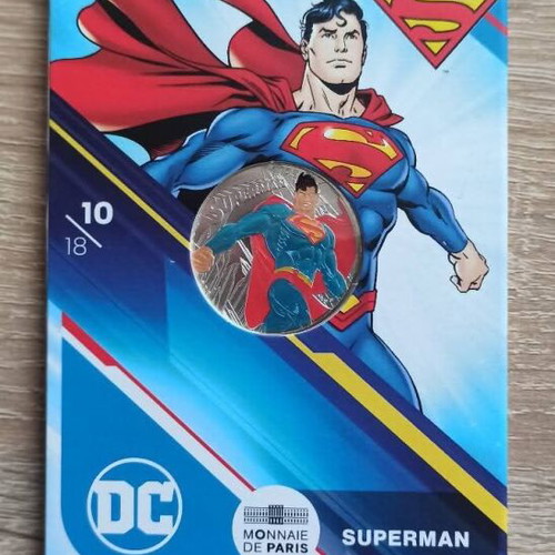 Silver Coin 10 Euro Superman new