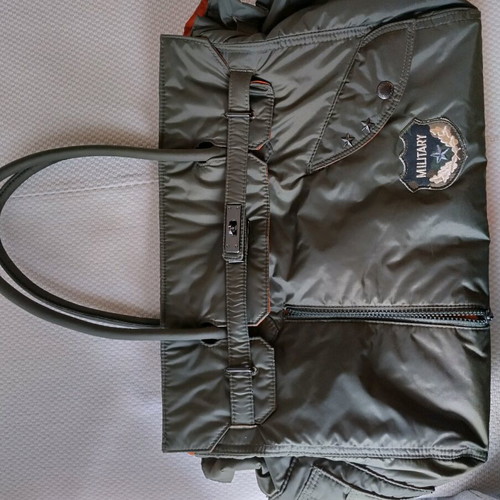 Benetton shoulder bag green like new with multiple compartments