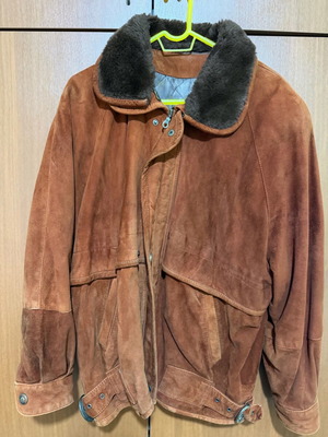 Vintage men's suede aviator jacket like new, size Large