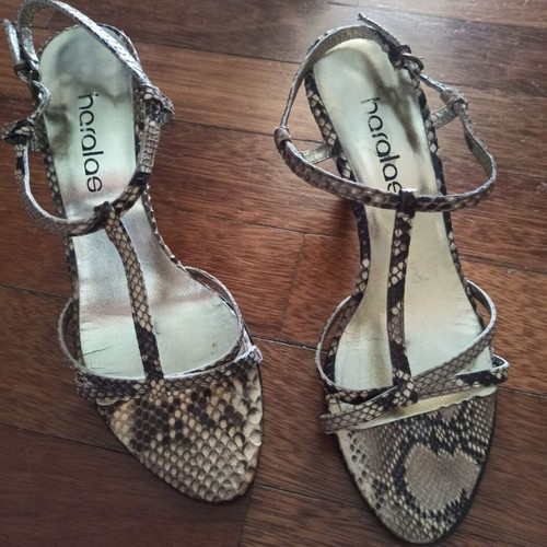 Haralas sandals like new, animal print, size 38, 7 cm heels