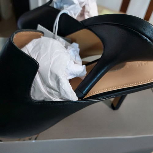 H&M Premium leather mules new, size 39, black