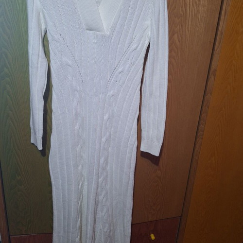 Combos knitwear white long dress unused, size M