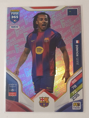 Κάρτα Panini FIFA 365 Andrenalyn XL 2026 Fans Favorite Ροζ Jules Kounde Barcelona σαν καινούργιο