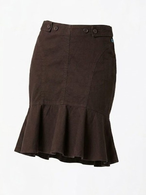 BSB denim skirt used, adjustable button closure, size S, gray