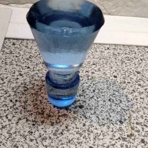 Vintage blue glass liqueur decanter