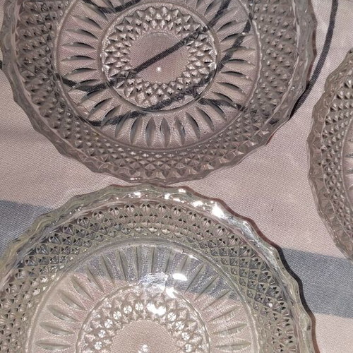 Vintage glass dessert plates set of 7 like new