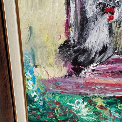 Oil painting Petle new with frame and original poem