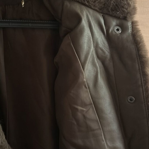 Only synthetic brown fur coat like new size M
