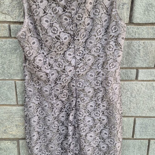 Italian dress and jacket set, grey beige lace