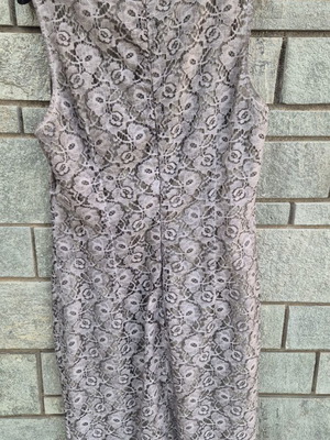 Italian dress and jacket set, grey beige lace