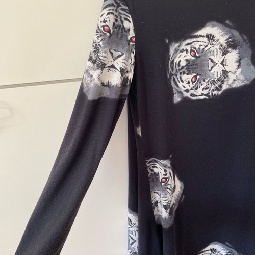 Long Viscose Tunic like new with animal print, size S