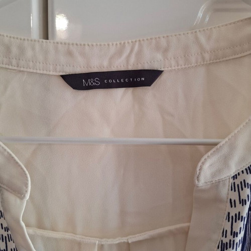 Marks & Spencer top XL used, ivory with multicolor details