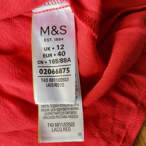 Marks & Spencer red blouse used, size medium