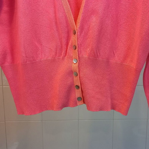 Marks & Spencer cardigan used, red with embroidery, size 20