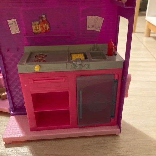 Barbie food truck used with accessories and sticker defect