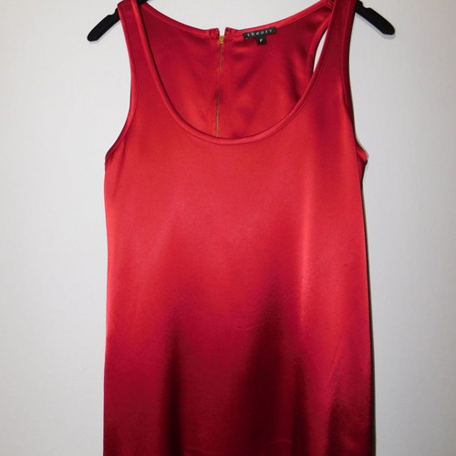 Theory satin matte sleeveless blouse Medium like new, red