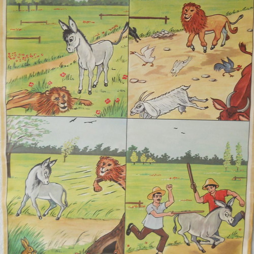 Old school map used “The Donkey and the Lion's Skin”