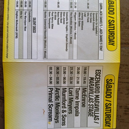 Fib Festival Benicassim 2005 and 2011 collectible tickets and wristbands used