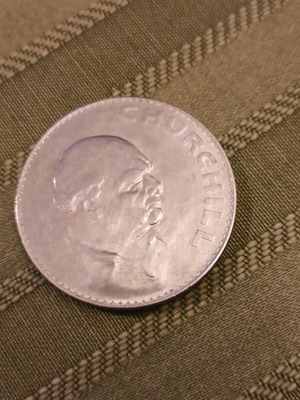 British Crown 1965 used with Winston Churchill and Elizabeth II portrait