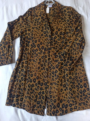 Leopard Print Shirt Tunic new, size M-L, viscose fabric