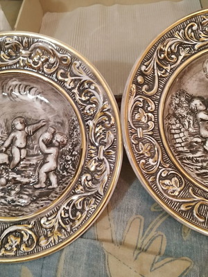 Ιταλικά κρεμαστά πιάτα γυάλινα καινούργια για διακόσμηση τοίχου