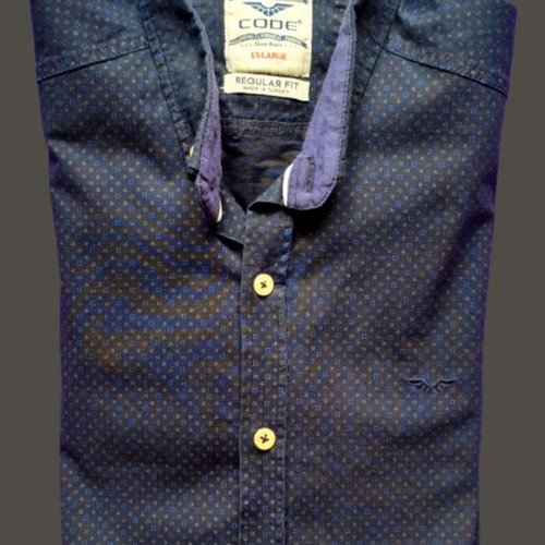 Code Men's Long Sleeve Shirt XXL Navy Blue New