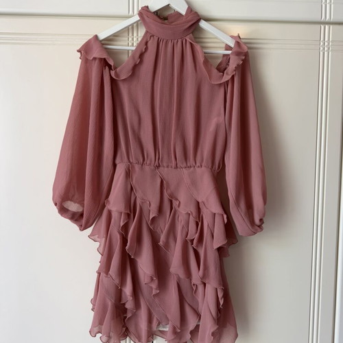 Zara ruffle dress, pink, size S