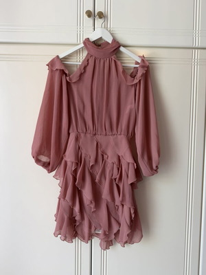 Zara ruffle dress, pink, size S