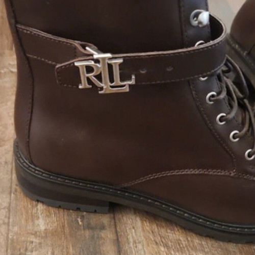Lauren Ralph Lauren Elridge brown leather ankle boots like new