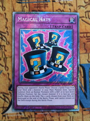 Magical Hats Platinum Secret Rare κάρτα Yu-Gi-Oh! σε άριστη κατάσταση