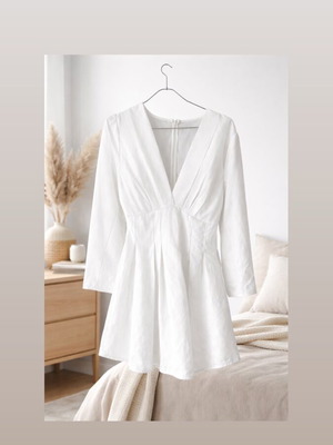Shein shirt dress new, white, size S