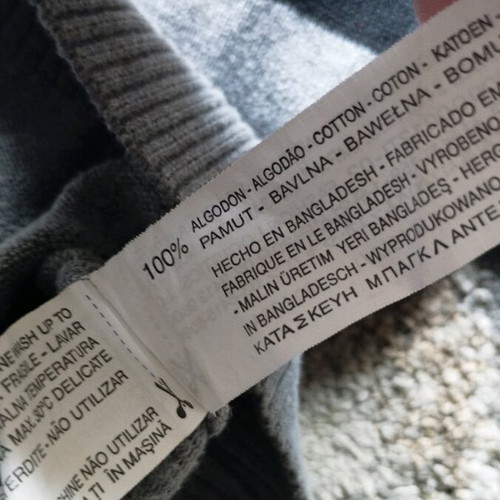 Bershka men's sweater size M like new, gray, 100% cotton