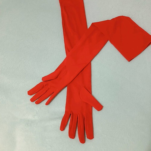 Long red gloves like new, carnival style