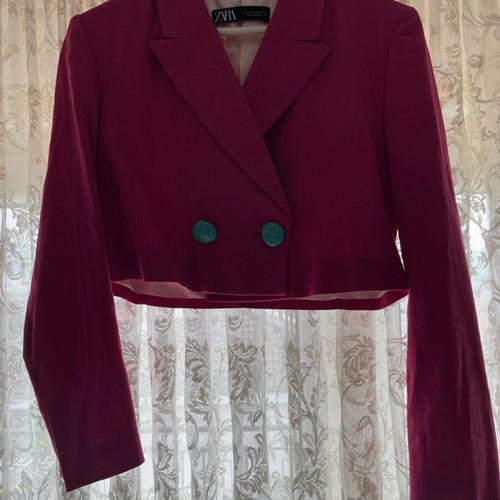 Zara short fuchsia jacket like new