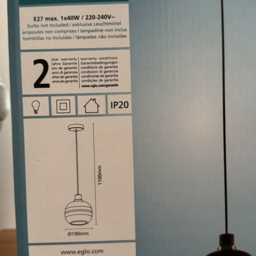 Pendant ceiling light spherical glass like new