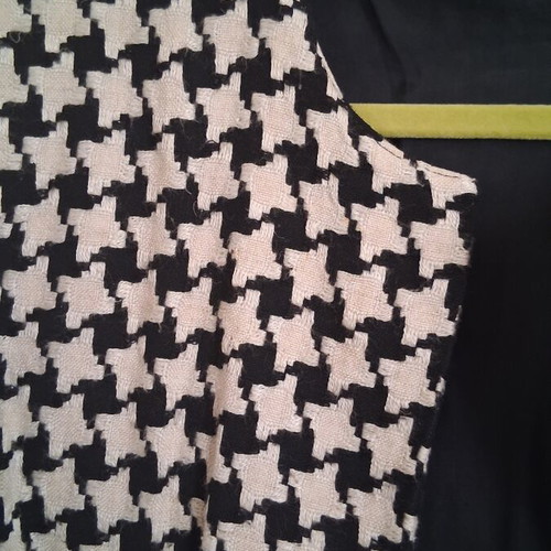 Pied-de-poule vintage jacket, black and white, size M