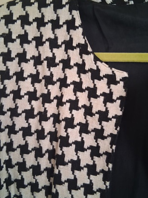 Pied-de-poule vintage jacket, black and white, size M