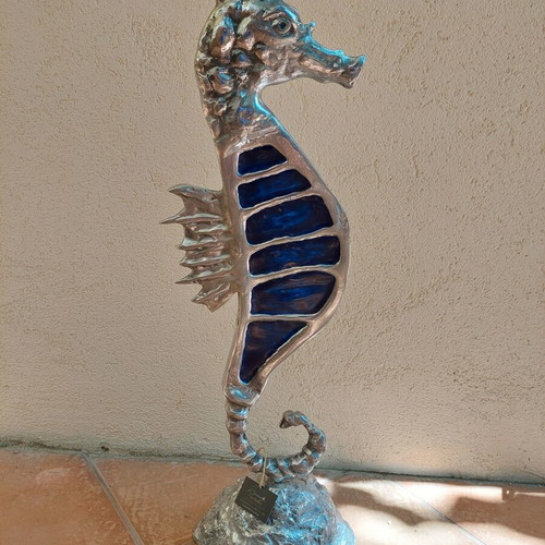 Handmade Brass Seahorse Sculpture like new