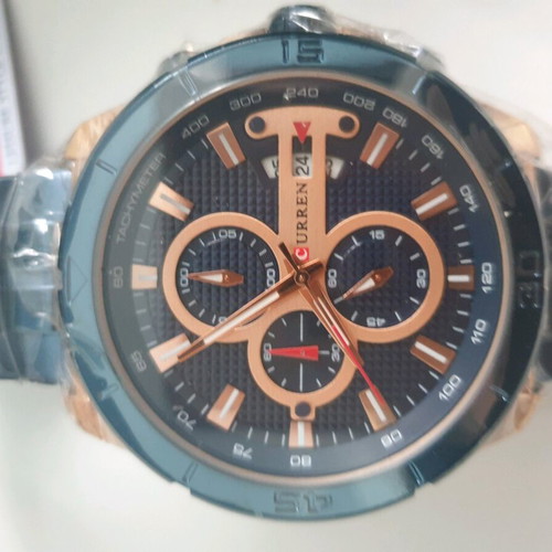 Curren wristwatch men's new waterproof with leather case