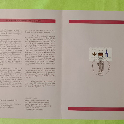 Germany 1999 stamp with Bonn first day cover postmark