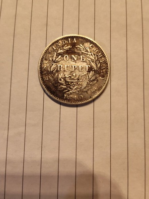 Silver 1 Rupee 1840 used, 10.69 gr silver