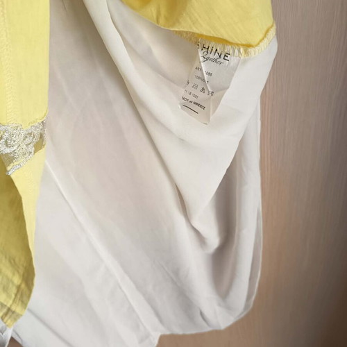 Shine 2gether women's blouse used, size M/L, white and yellow