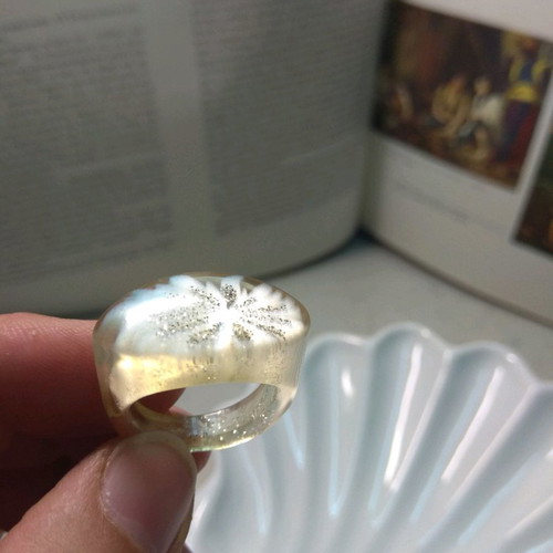 Plastic ring with iridescence no. 8