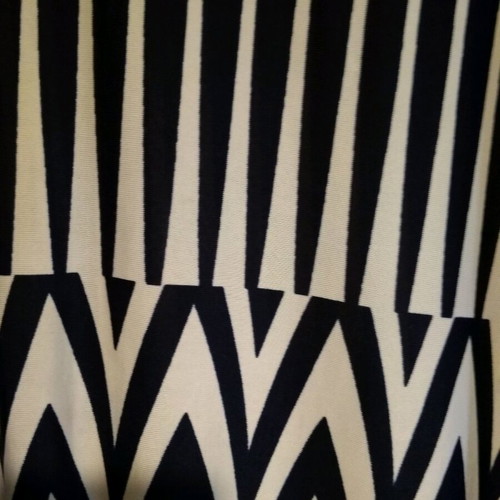 Long summer dress used with stripes and faux wrap design