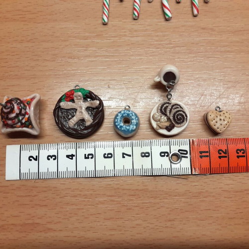 Handmade polymer clay elements new, miniature sweets