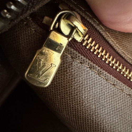 Louis Vuitton Monogram Canvas Dopp Kit toiletry bag used, beige brown