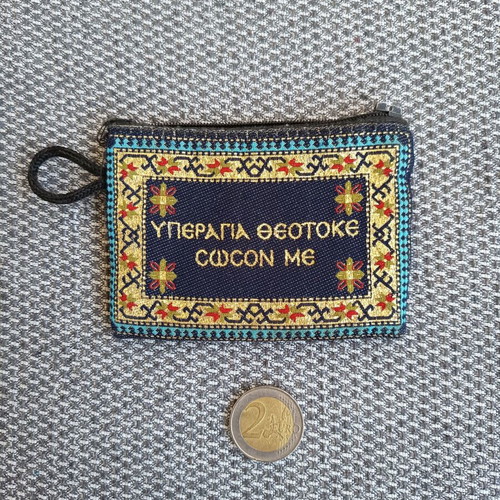 Wallet with religious inscriptions used, small with decorative designs